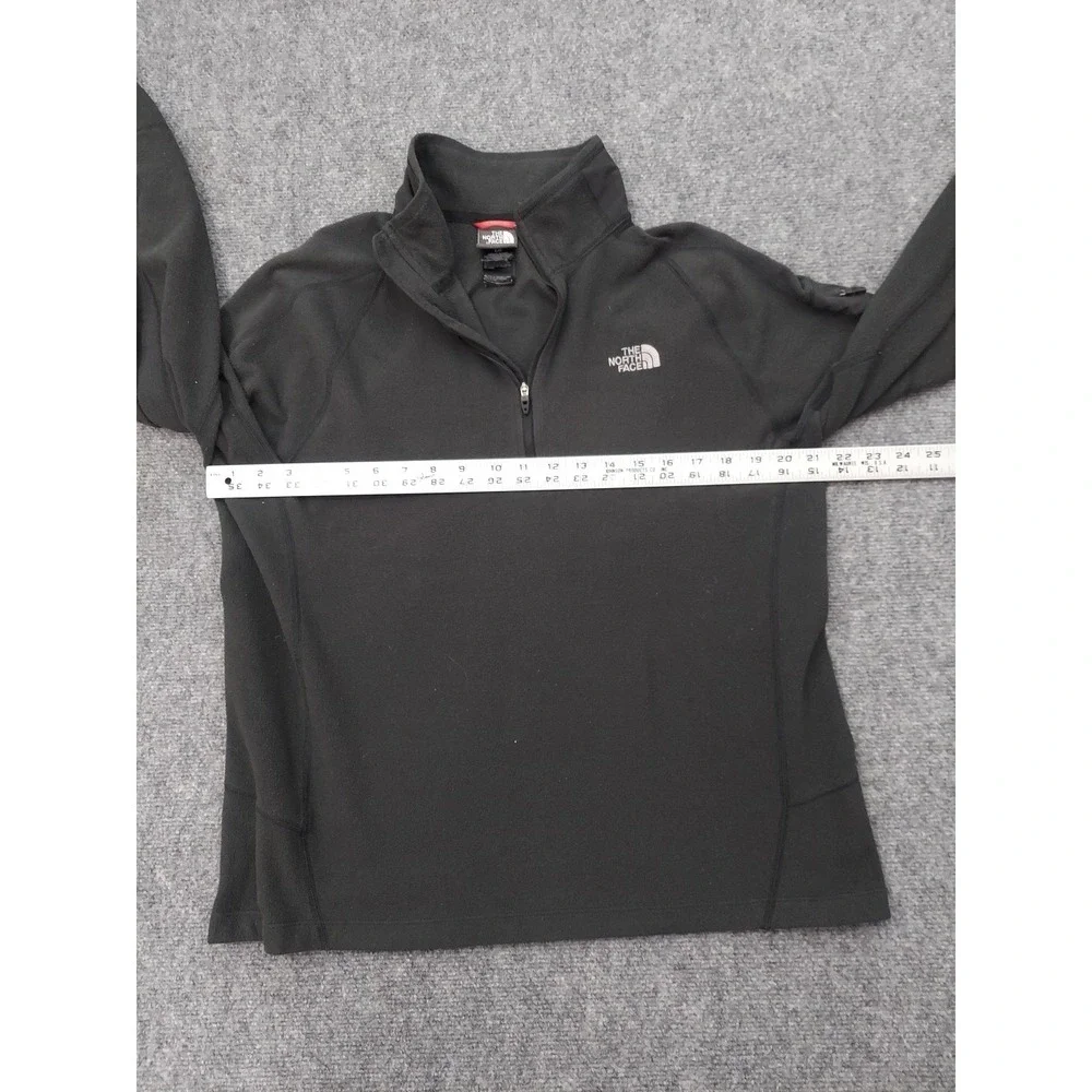 North Face Fleece Pullover‎ Mens Large Black Flashdry 1/4 Zip Outdoor Zip Pocket